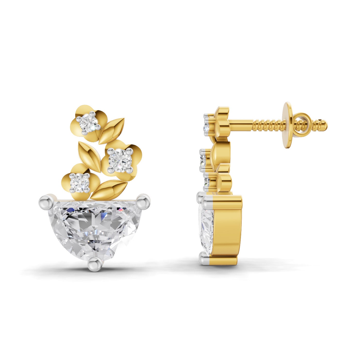 1.15 Carat Floral Trellis Earrings 14K