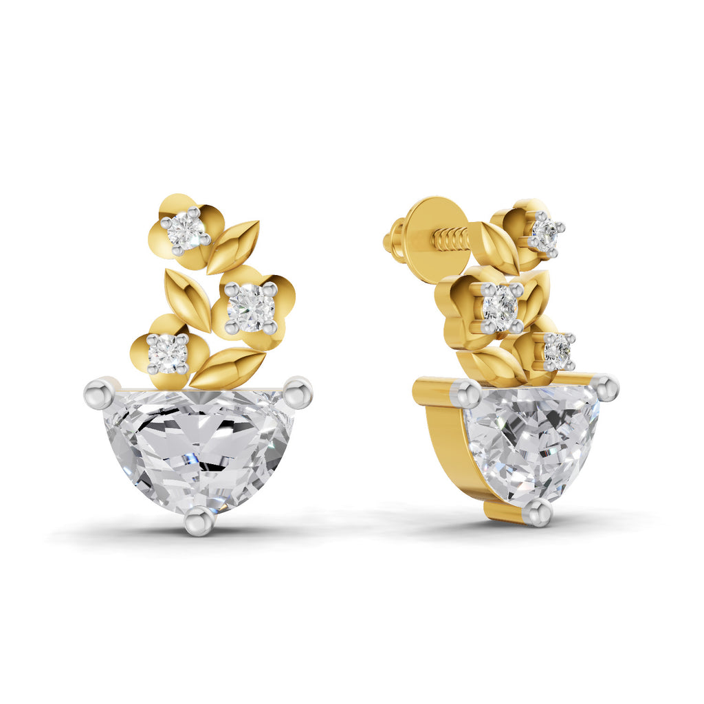 1.15 Carat Floral Trellis Earrings 14K