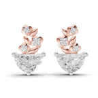 1.81 Carat Floral Trellis Earrings 14K - Rose Gold