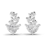 1.81 Carat Floral Trellis Earrings 14K - White Gold