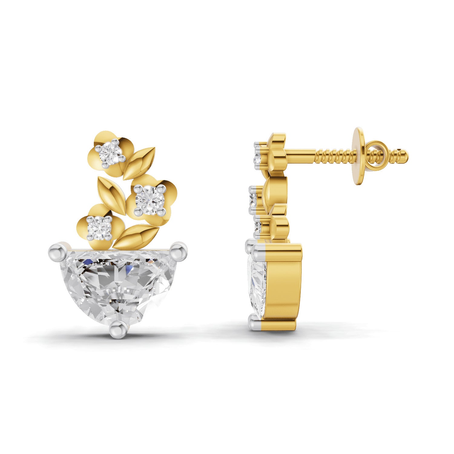 1.81 Carat Floral Trellis Earrings 14K