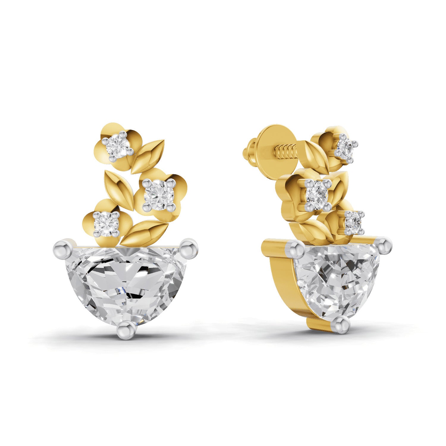 1.81 Carat Floral Trellis Earrings 14K