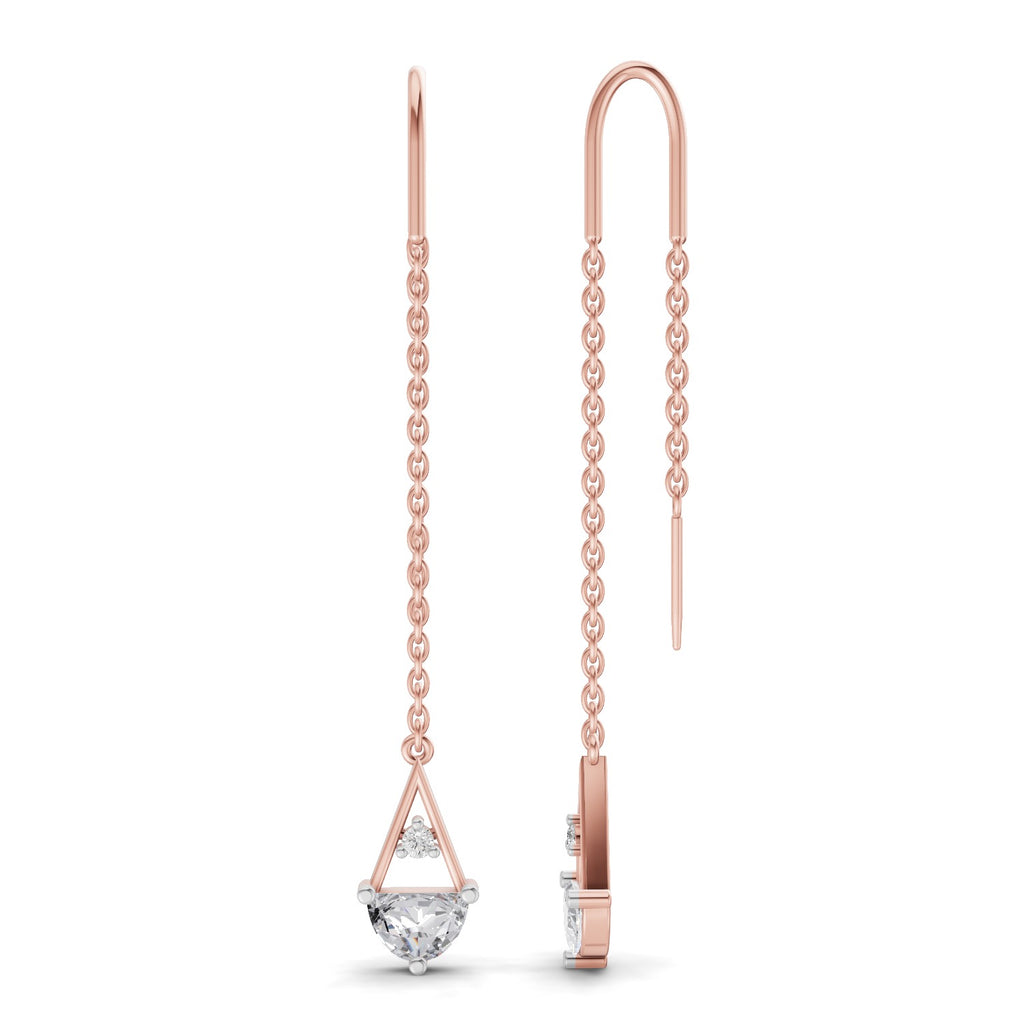 0.85 Carat threader Earrings 14K - Rose Gold