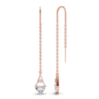 0.85 Carat threader Earrings 14K - Rose Gold