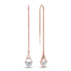 0.85 Carat threader Earrings 14K - Rose Gold