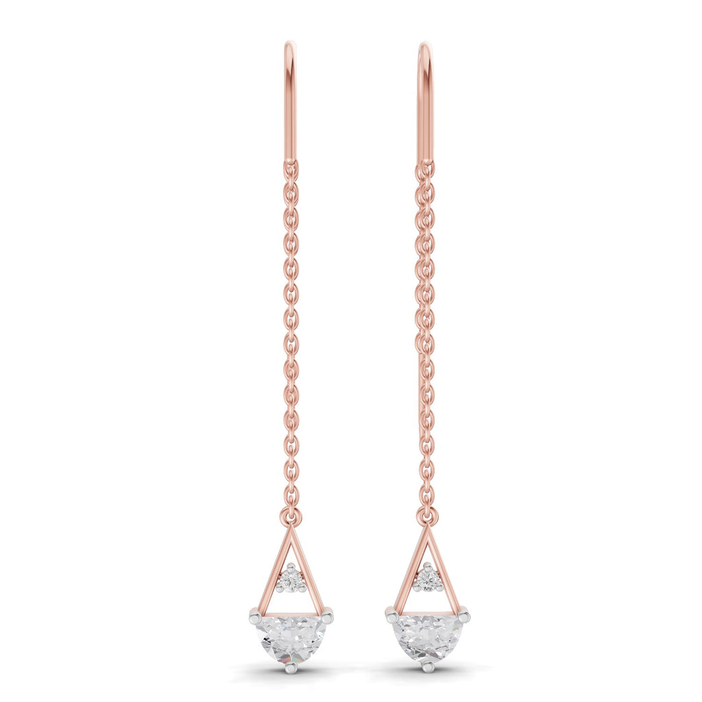 0.85 Carat threader Earrings 14K - Rose Gold