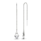 0.85 Carat threader Earrings 14K - White Gold