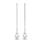 0.85 Carat threader Earrings 14K - White Gold