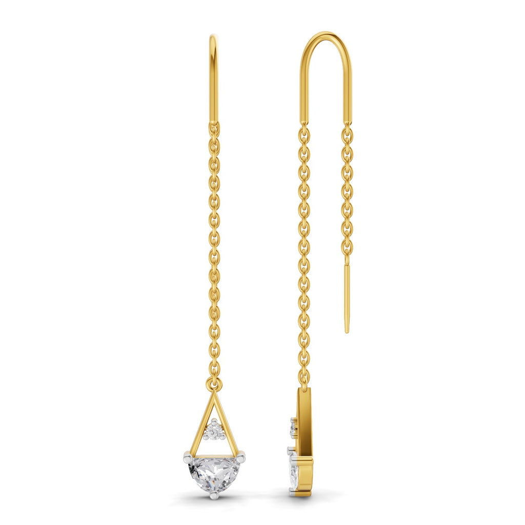 0.85 Carat threader Earrings 14K