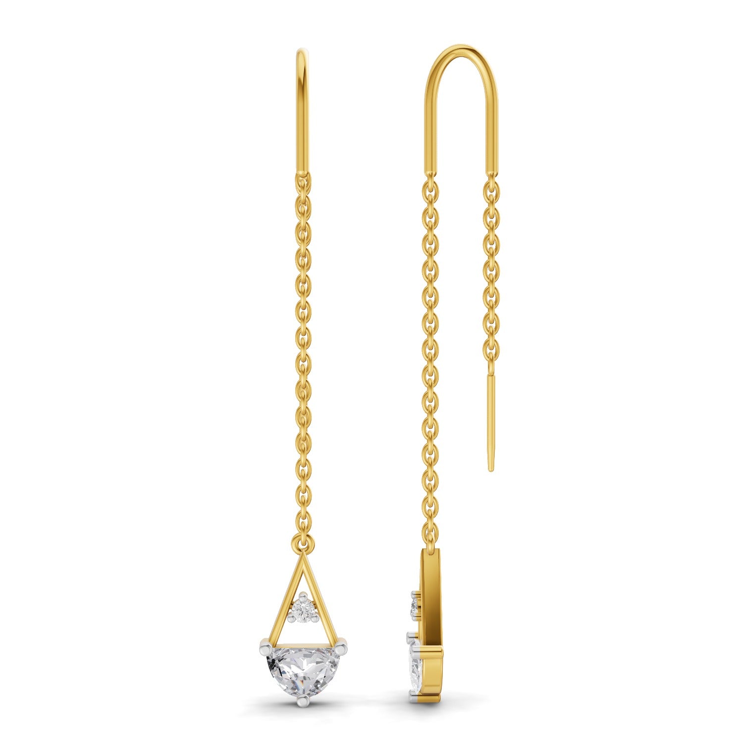 0.85 Carat threader Earrings 14K