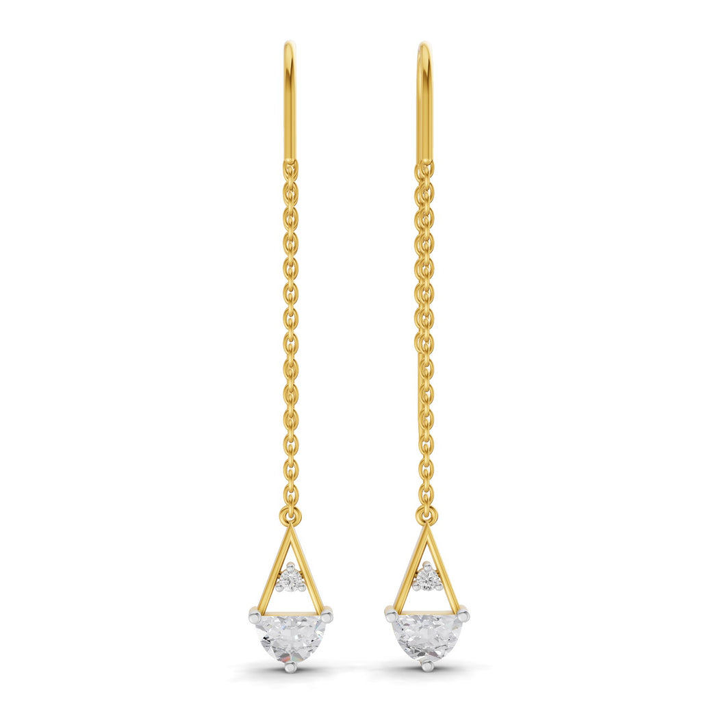 0.85 Carat threader Earrings 14K