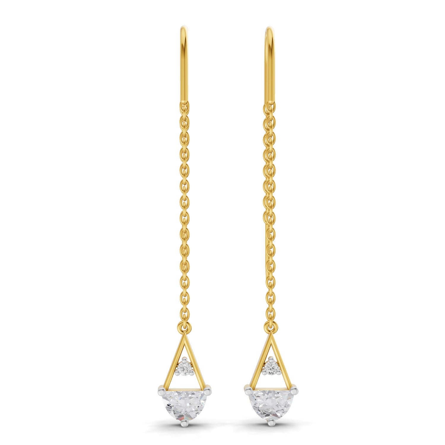 0.85 Carat threader Earrings 14K
