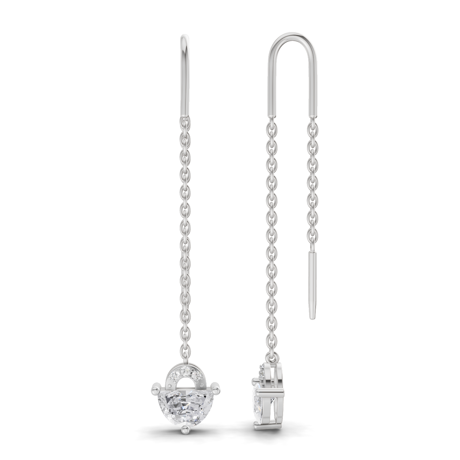 1.49 Carat Earrings 14K - White Gold