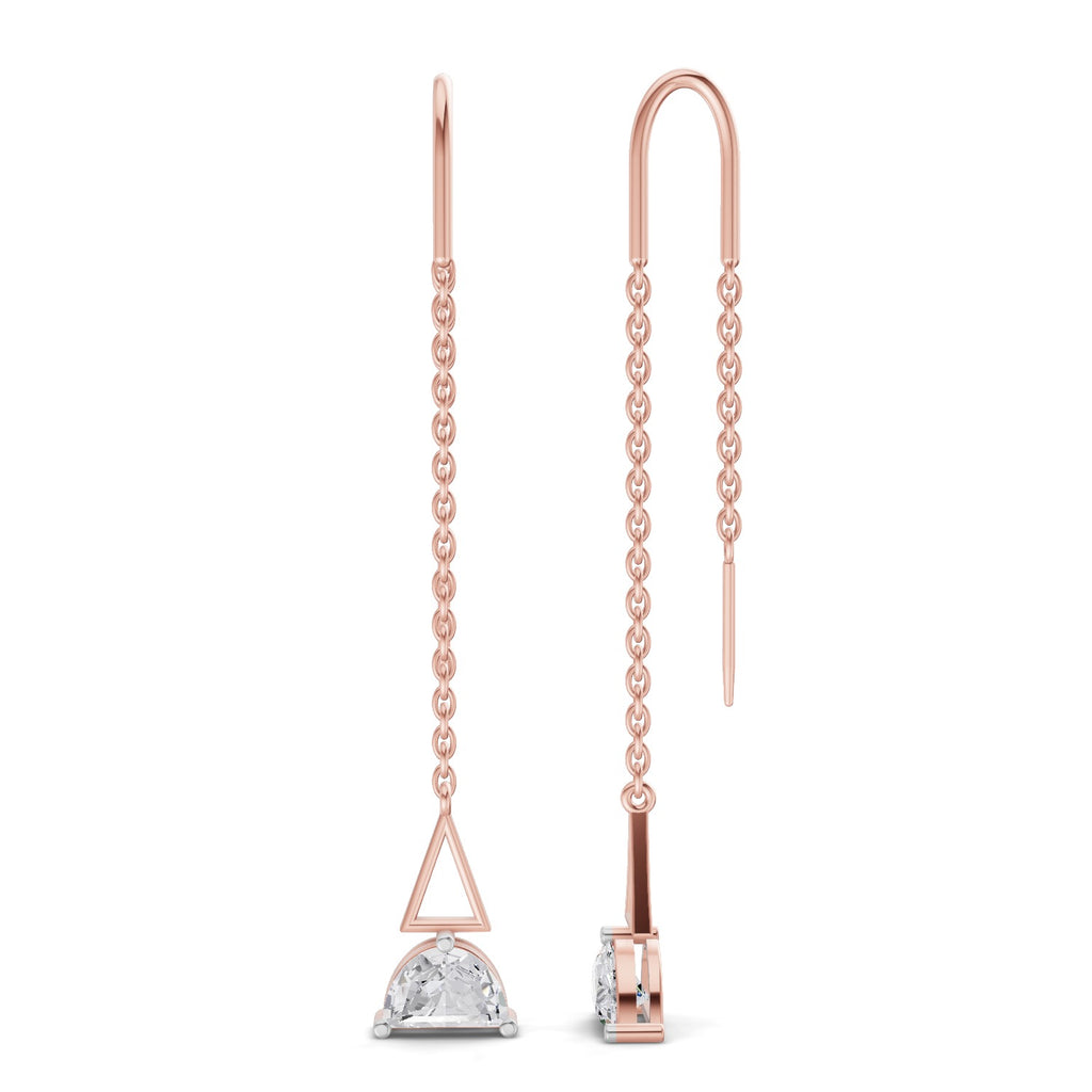 0.84 Carat Luna Threader Earrings 14K - Rose Gold