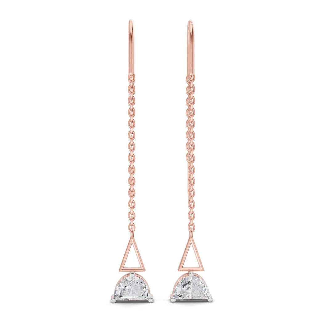 0.84 Carat Luna Threader Earrings 14K - Rose Gold