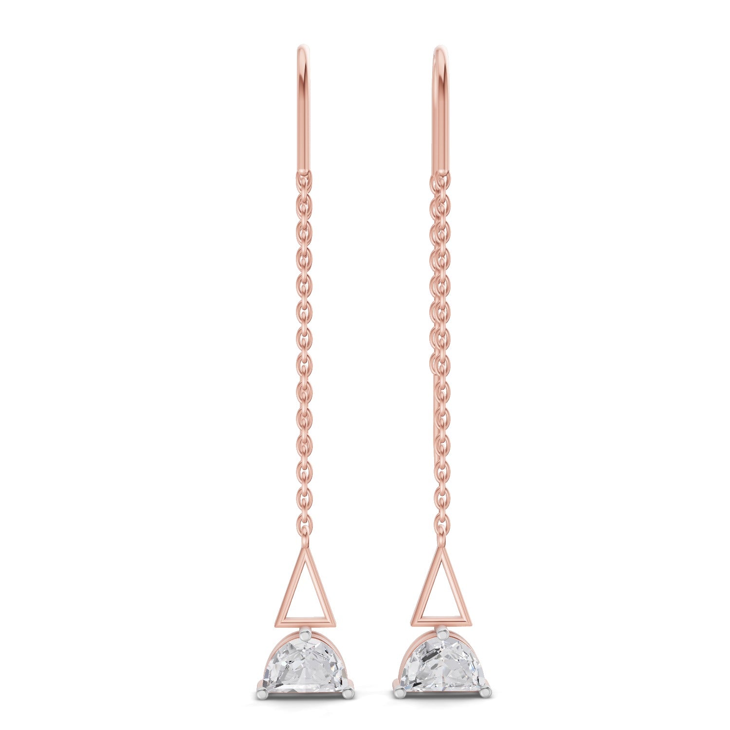 0.84 Carat Luna Threader Earrings 14K - Rose Gold