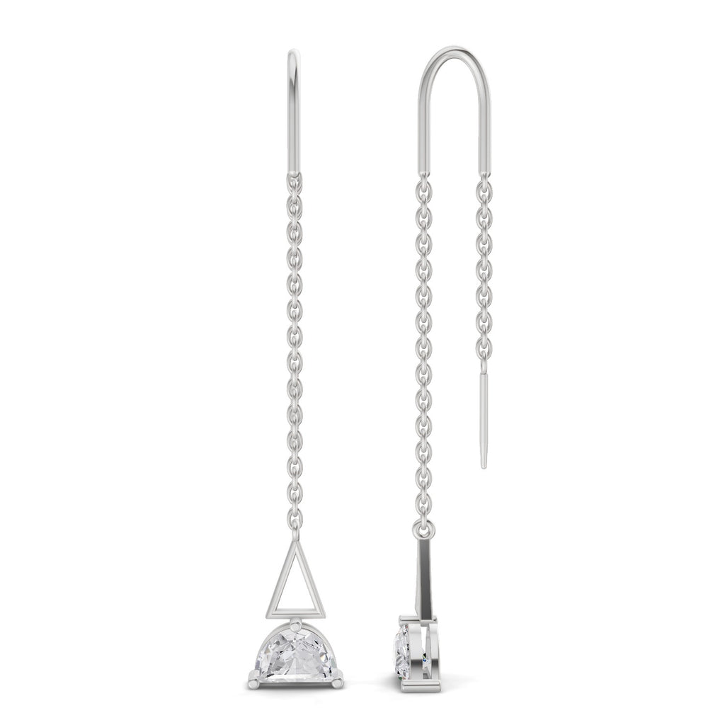 0.84 Carat Luna Threader Earrings 14K - White Gold