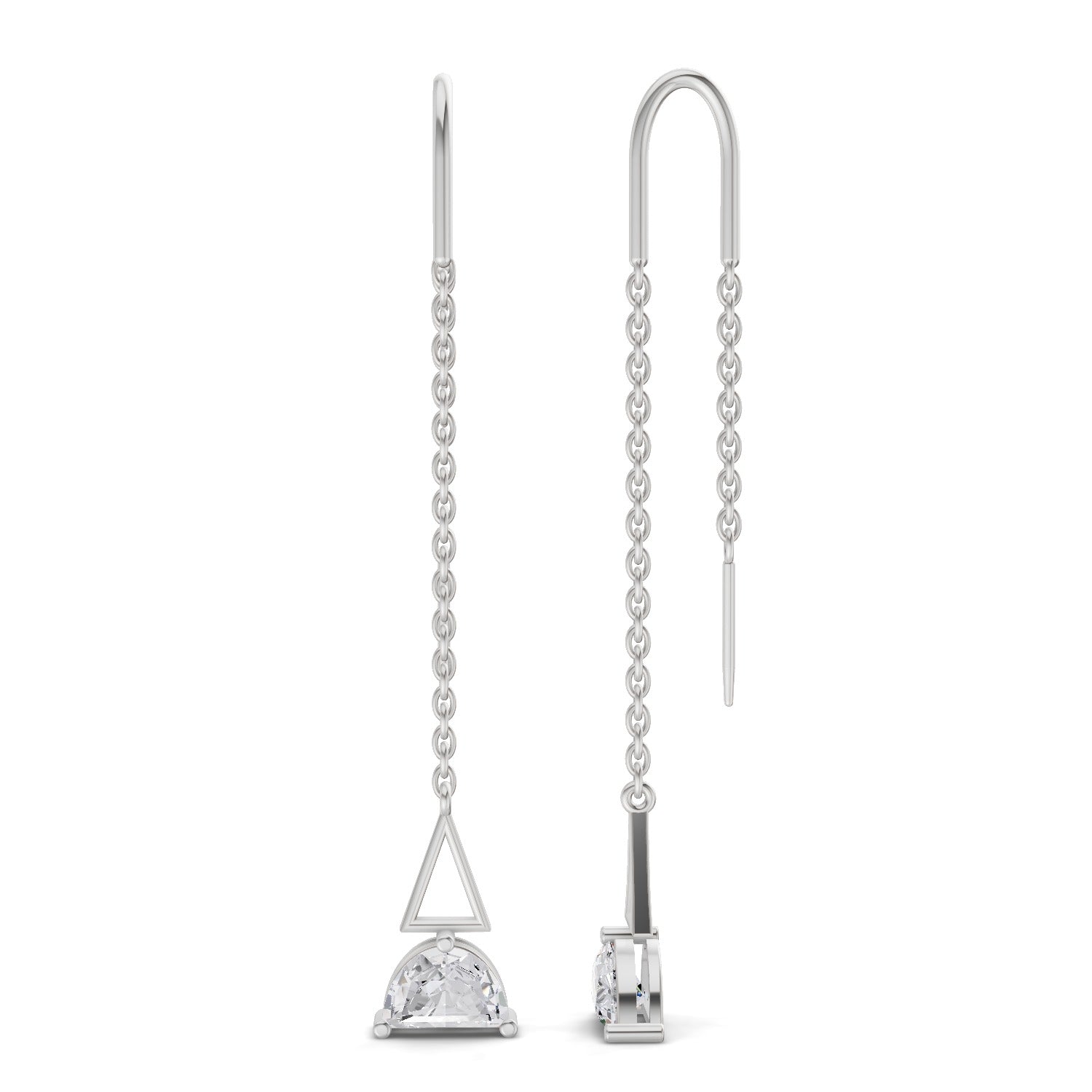 0.84 Carat Luna Threader Earrings 14K - White Gold