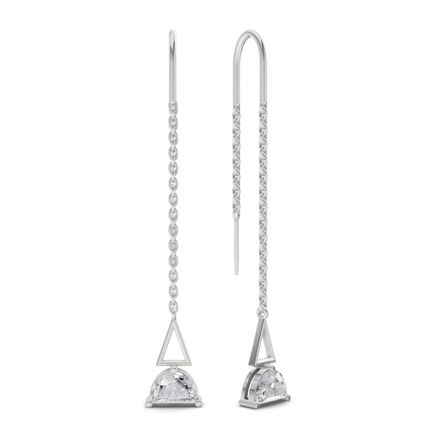 0.84 Carat Luna Threader Earrings 14K - White Gold