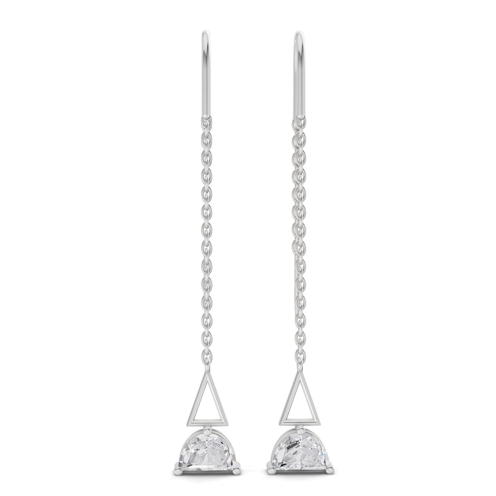 0.84 Carat Luna Threader Earrings 14K - White Gold