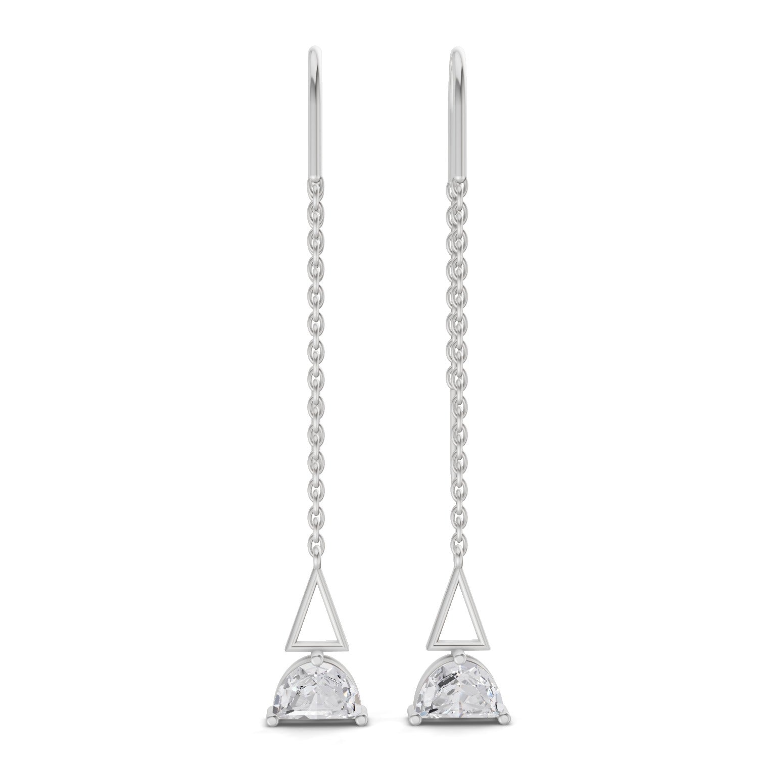 0.84 Carat Luna Threader Earrings 14K - White Gold