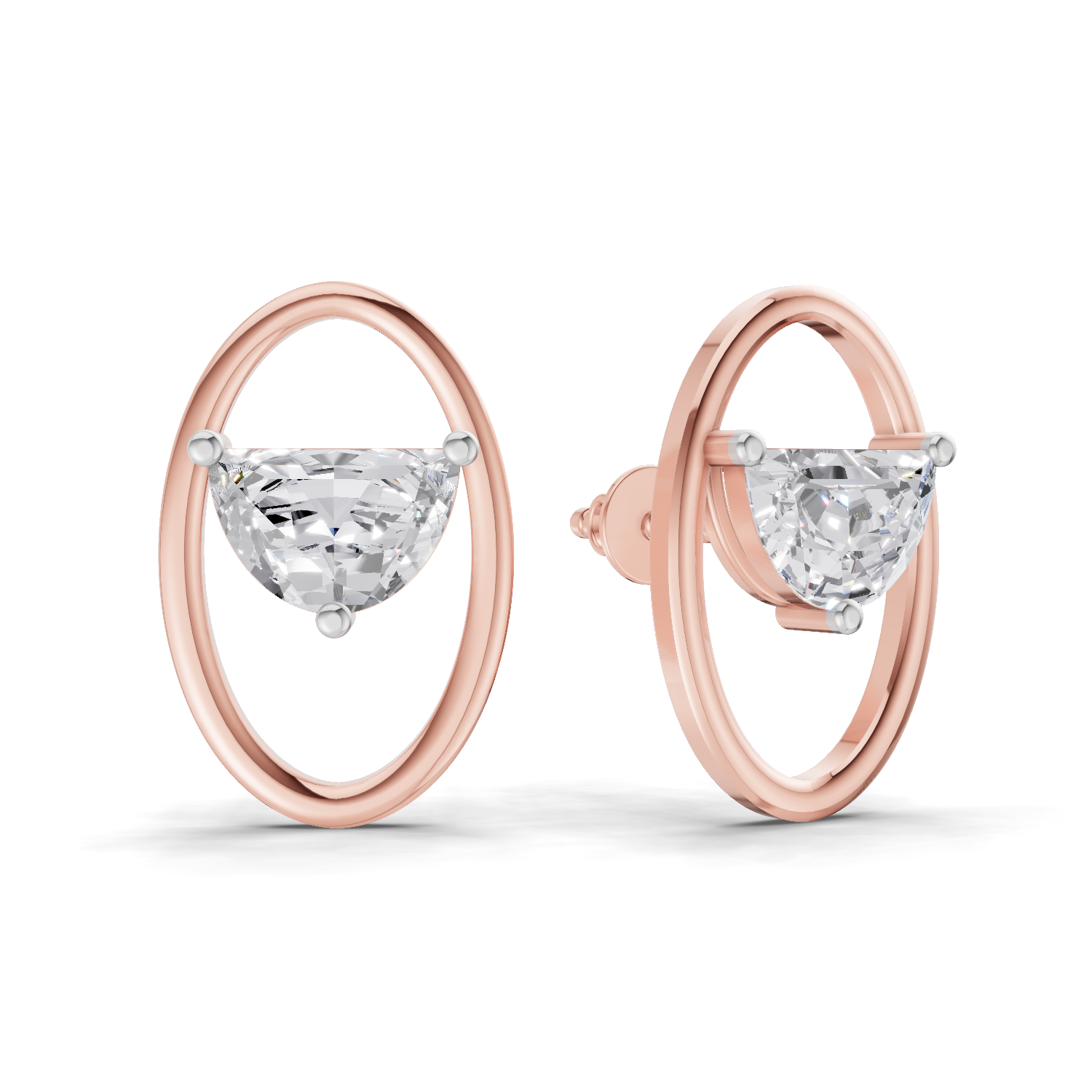 1.37 Carat Luna Threader Earrings 14K - Rose Gold