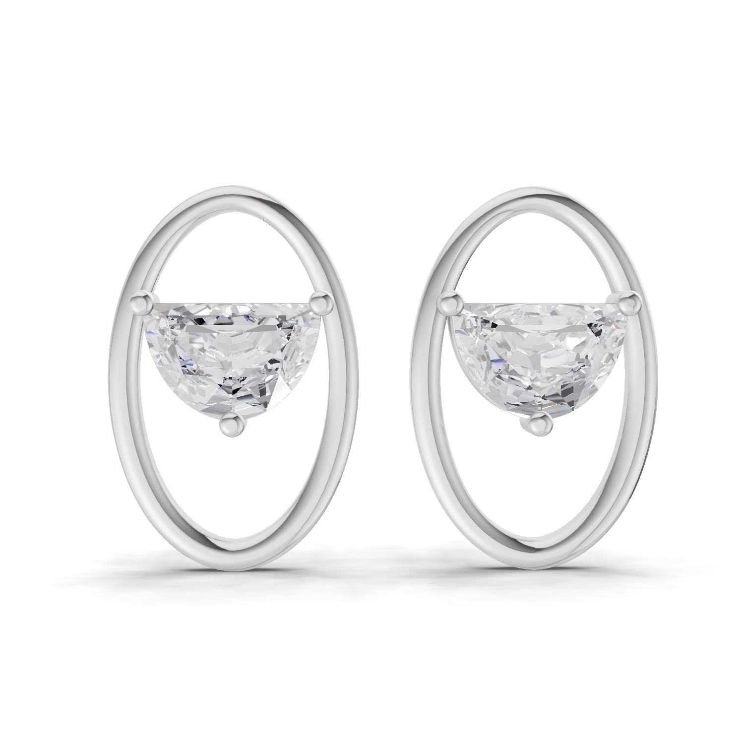 1.37 Carat Luna Threader Earrings 14K - White Gold