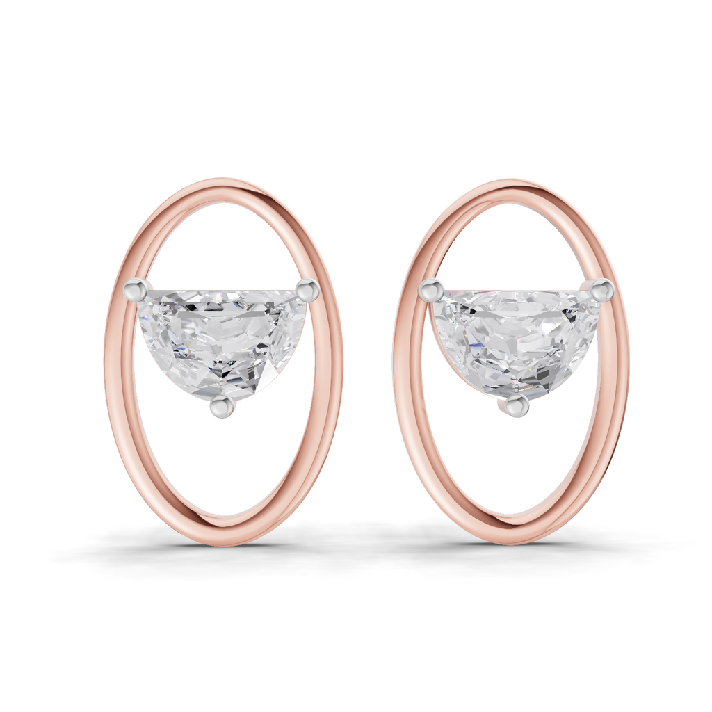 0.71 Carat Ethereal Oval Earrings 14K - Rose Gold