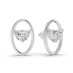 0.71 Carat Ethereal Oval Earrings 14K - White Gold
