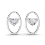 0.71 Carat Ethereal Oval Earrings 14K - White Gold
