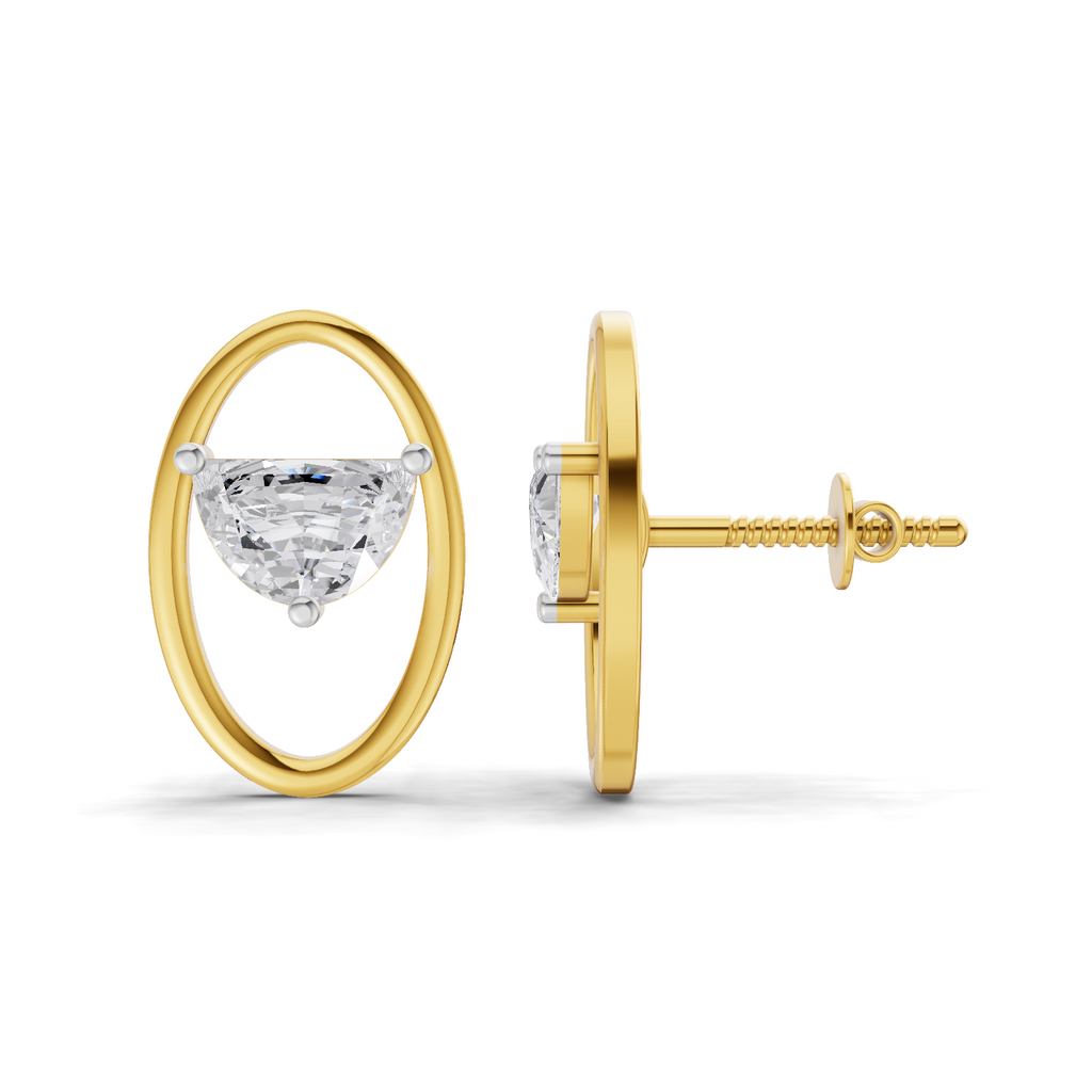 0.71 Carat Ethereal Oval Earrings 14K