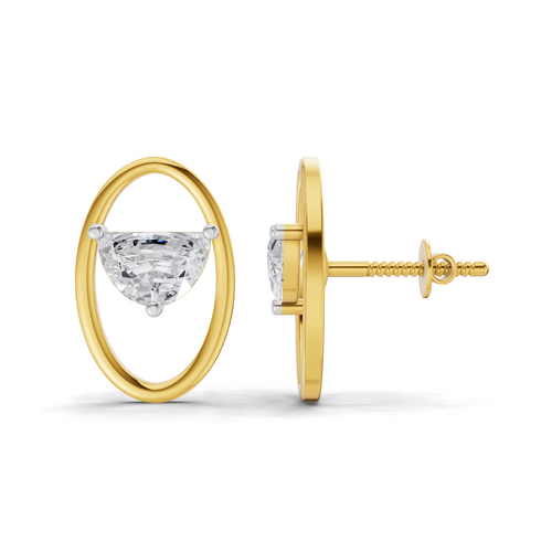 0.71 Carat Ethereal Oval Earrings 14K