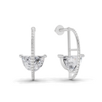 1.96 Carat Half-Moon Diamond Earrings 14K - White Gold