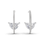 1.96 Carat Half-Moon Diamond Earrings 14K - White Gold