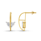 1.96 Carat Half-Moon Diamond Earrings 14K