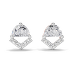 1 Carat Half-Moon V Shape Diamond Studs Earrings 14K - Rose Gold