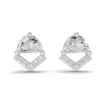 1 Carat Half-Moon V Shape Diamond Studs Earrings 14K