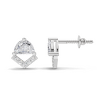 0.71 Carat Bridal Wear Inverted Edges Earrings 14K - White Gold