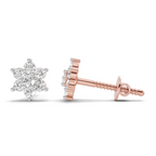 0.2 Carat Flower Cluster Studs Earrings 14K - Rose Gold