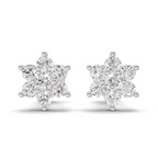 0.2 Carat Flower Cluster Studs Earrings 14K - Rose Gold