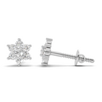 0.2 Carat Flower Cluster Studs Earrings 14K - White Gold