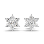 0.2 Carat Flower Cluster Studs Earrings 14K - White Gold