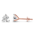 0.1 Carat 3-Prong Martini Earrings 14K - Rose Gold