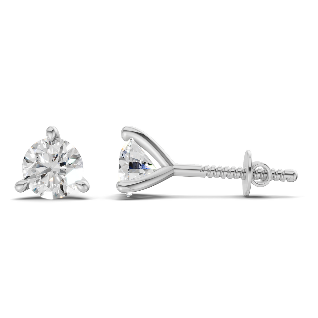 0.1 Carat 3-Prong Martini Earrings 14K - White Gold