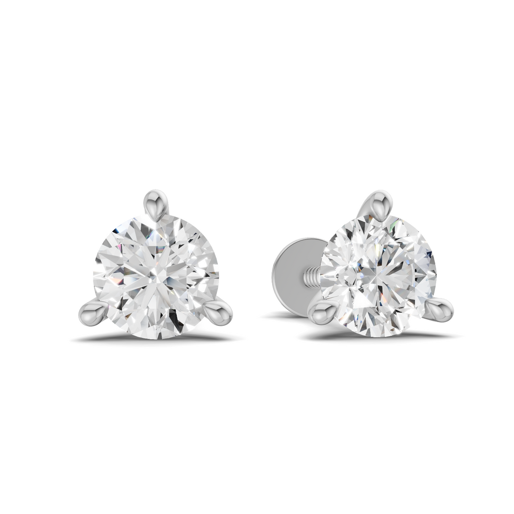 0.1 Carat 3-Prong Martini Earrings 14K - White Gold