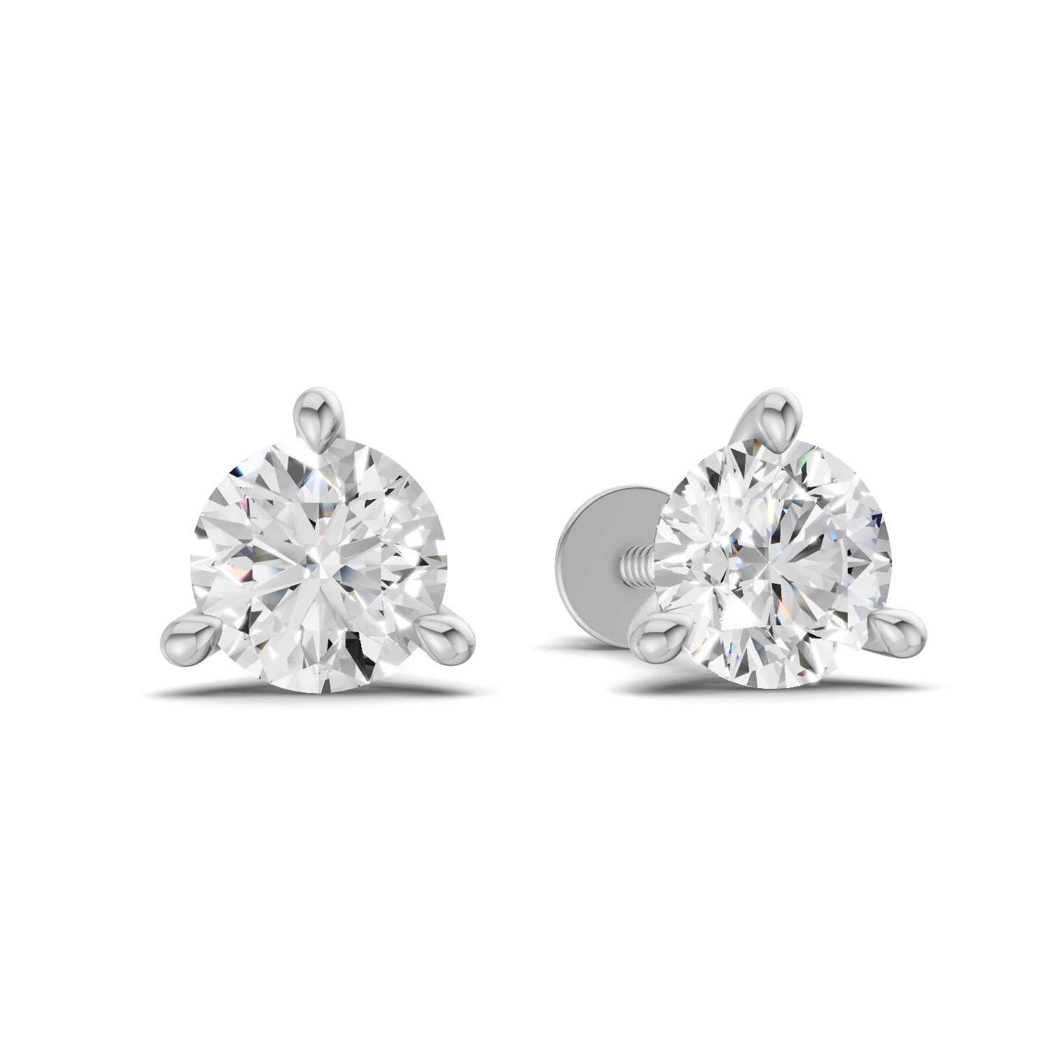 0.1 Carat 3-Prong Martini Earrings 14K - White Gold