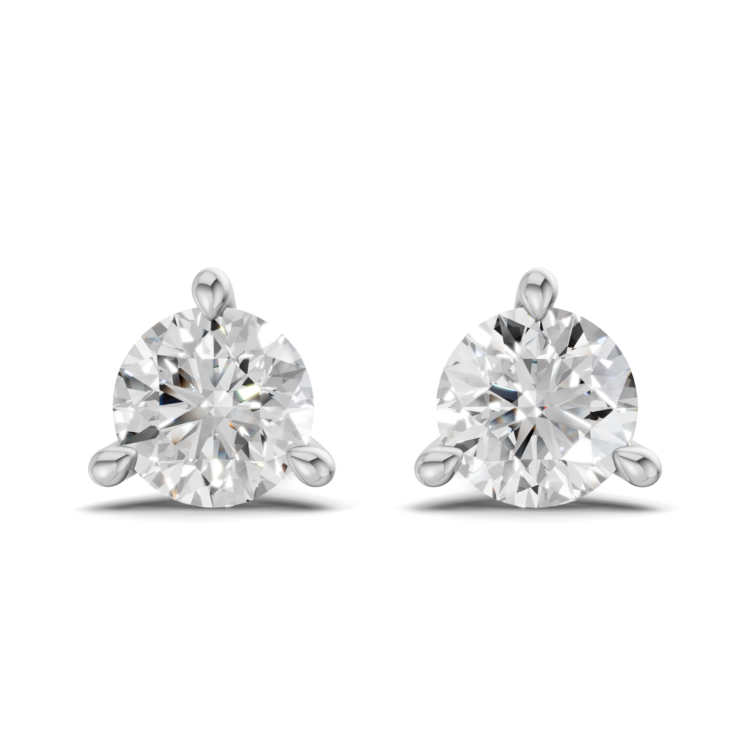 0.1 Carat 3-Prong Martini Earrings 14K - White Gold