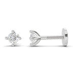 0.1 Carat Solitaire Diamond Stud Earrings 14K - White Gold