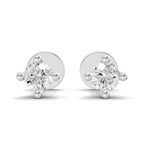 0.1 Carat Solitaire Diamond Stud Earrings 14K - White Gold