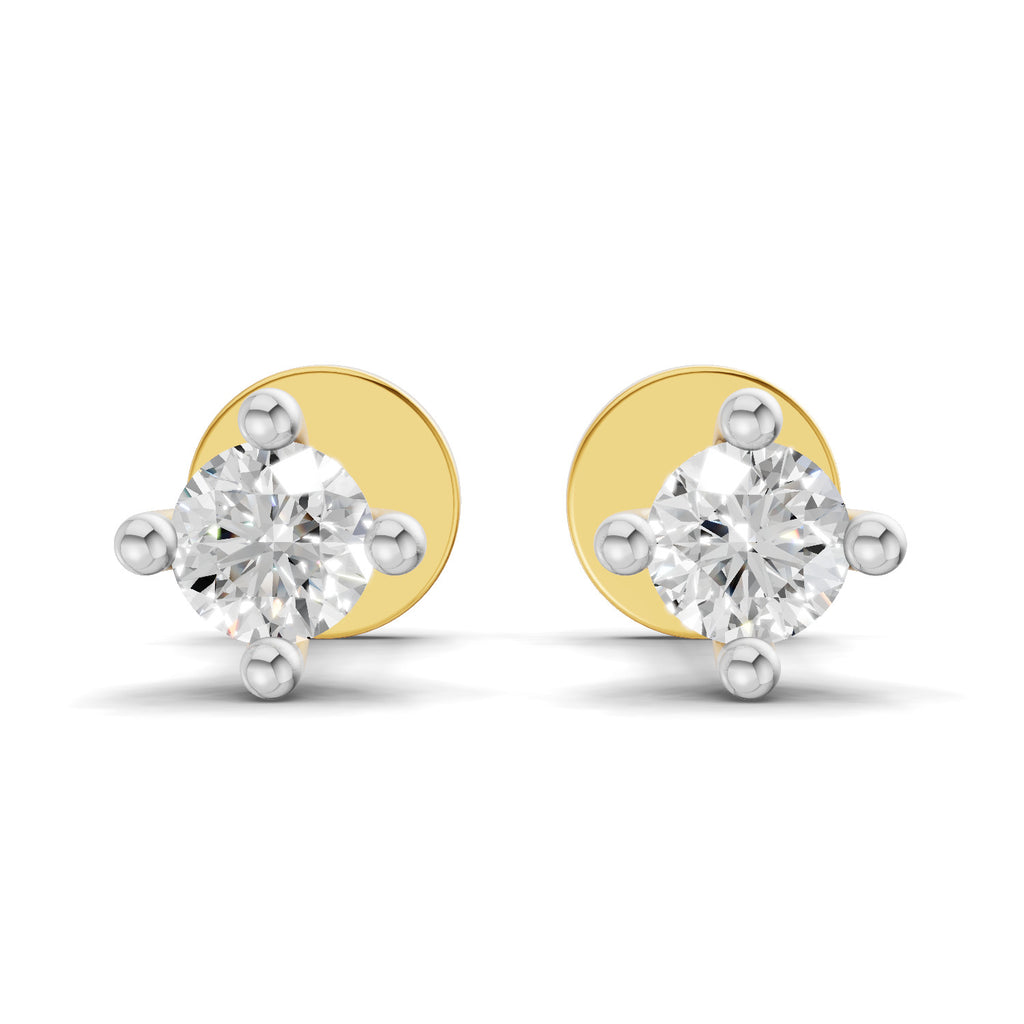 0.1 Carat Solitaire Diamond Stud Earrings 14K